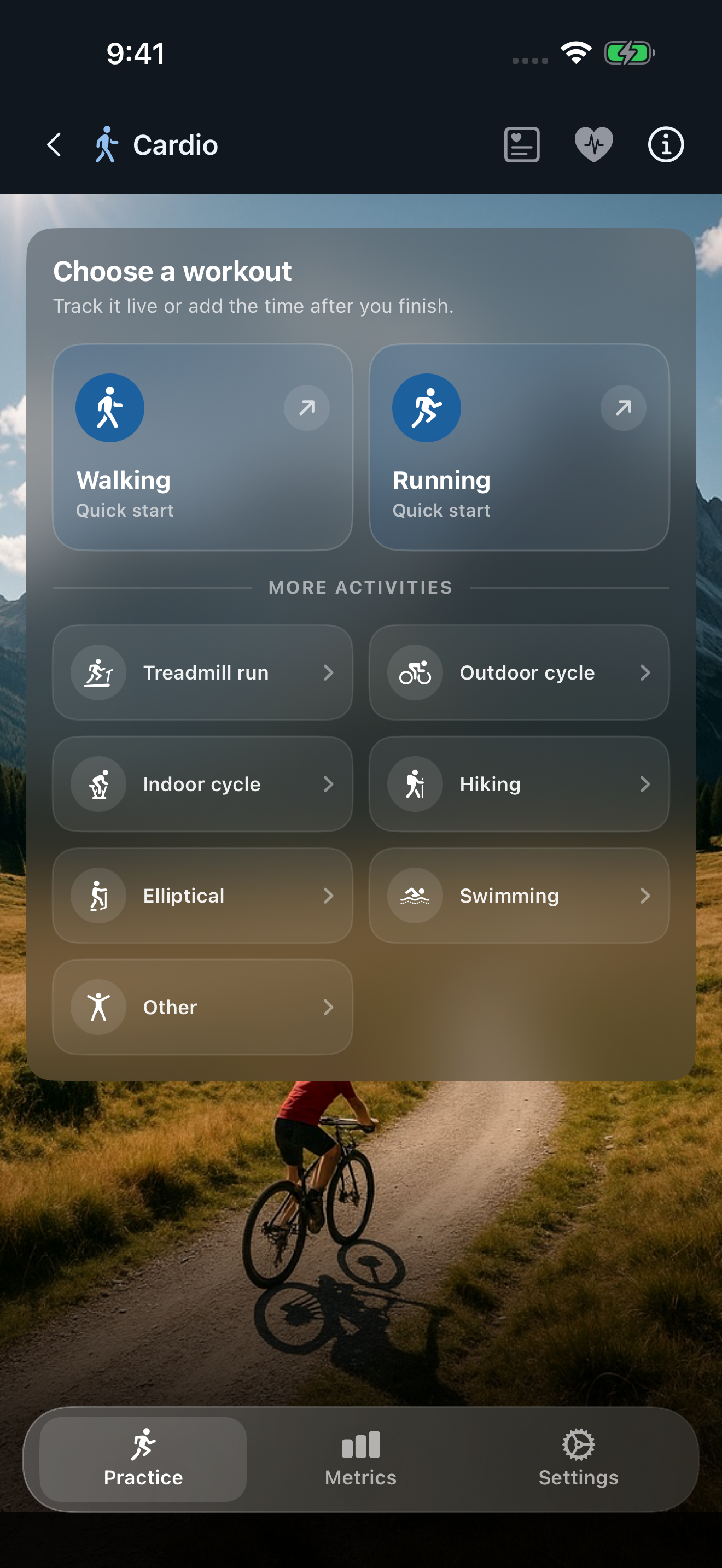 Indoor and outdoor cardio tracking